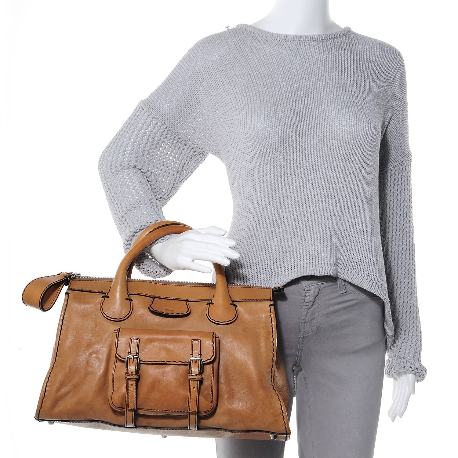 Chloe Leather Edith Satchel Muscade 2 of 8