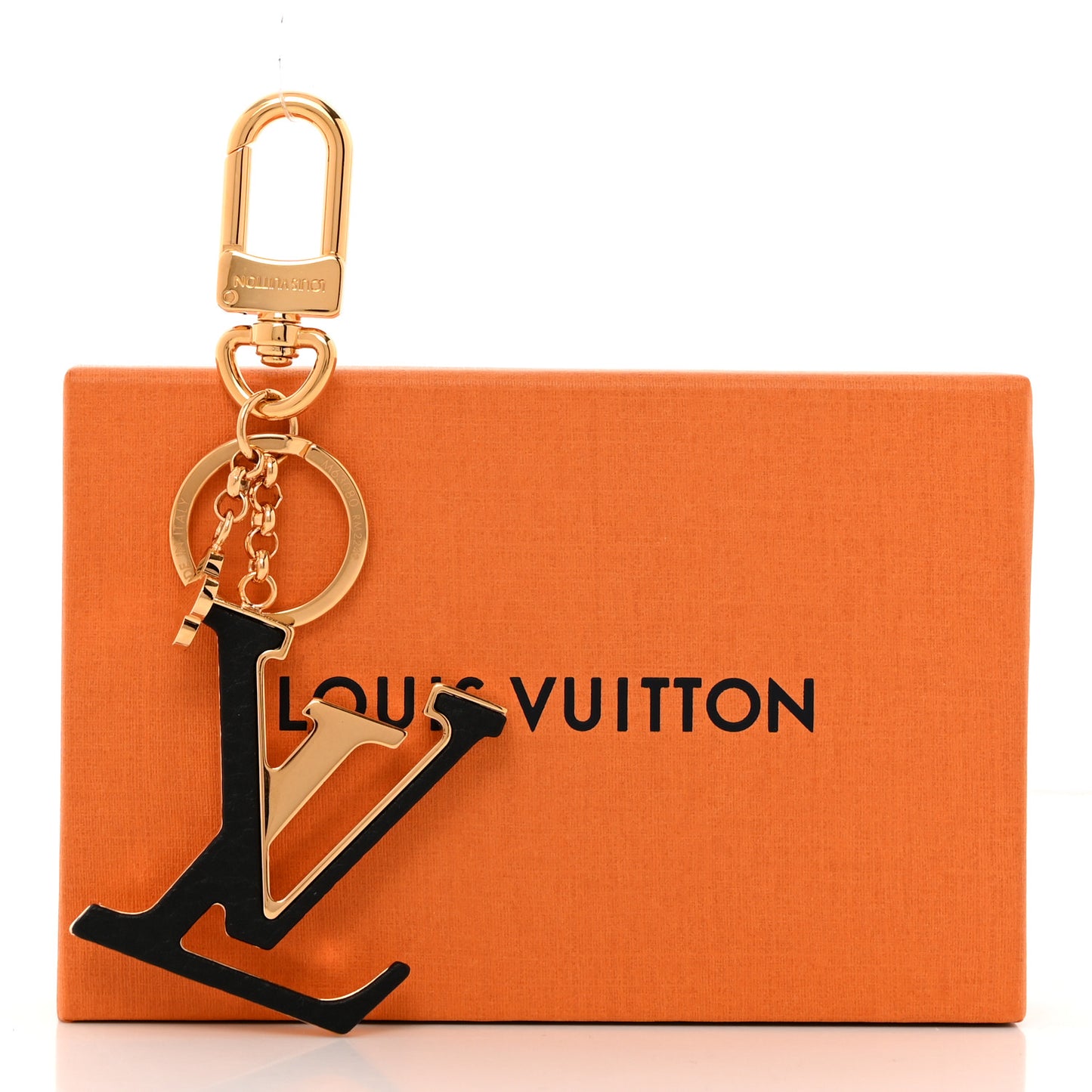 Metal Taurillon LV Capucines Bag Charm Key Holder Black