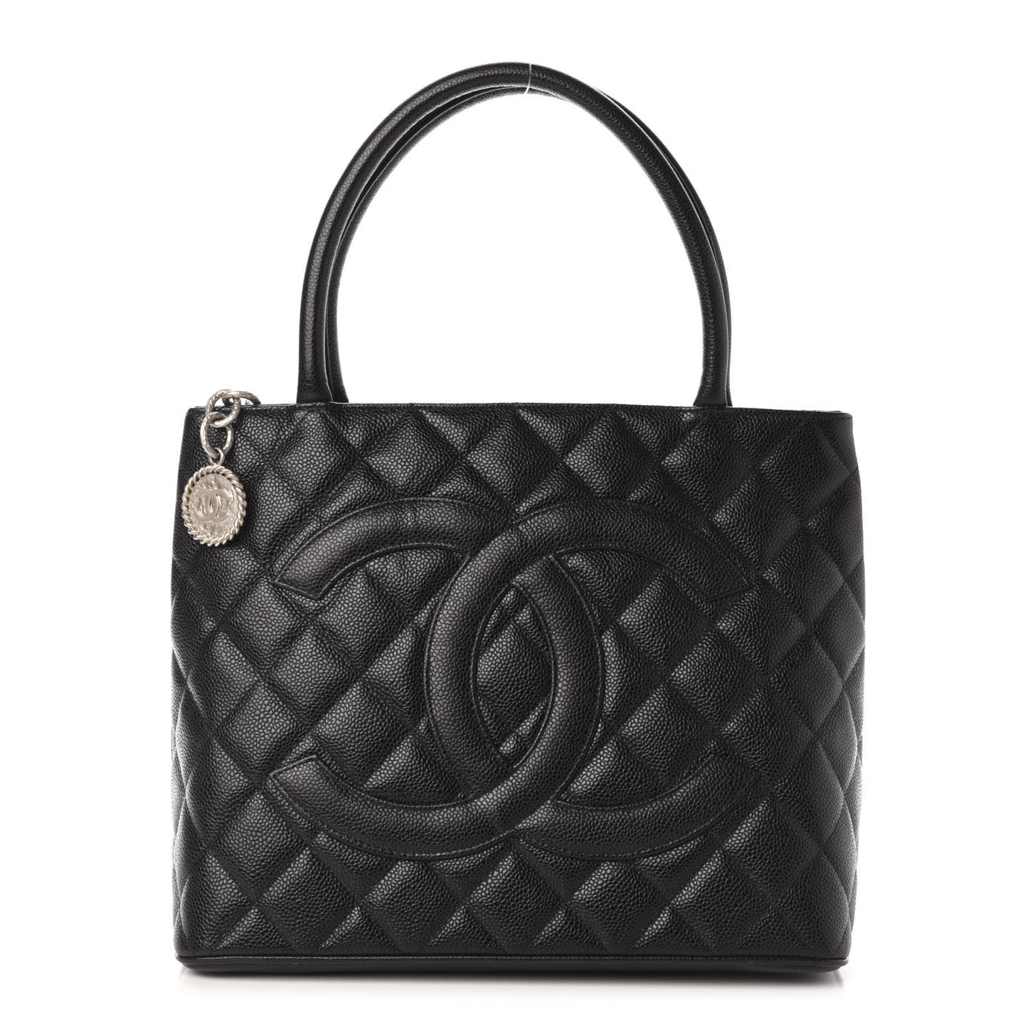 Caviar Quilted Medallion Tote Black