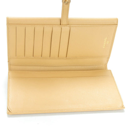 Chanel Grained Calfskin CC Button Wallet Beige 5 of 10