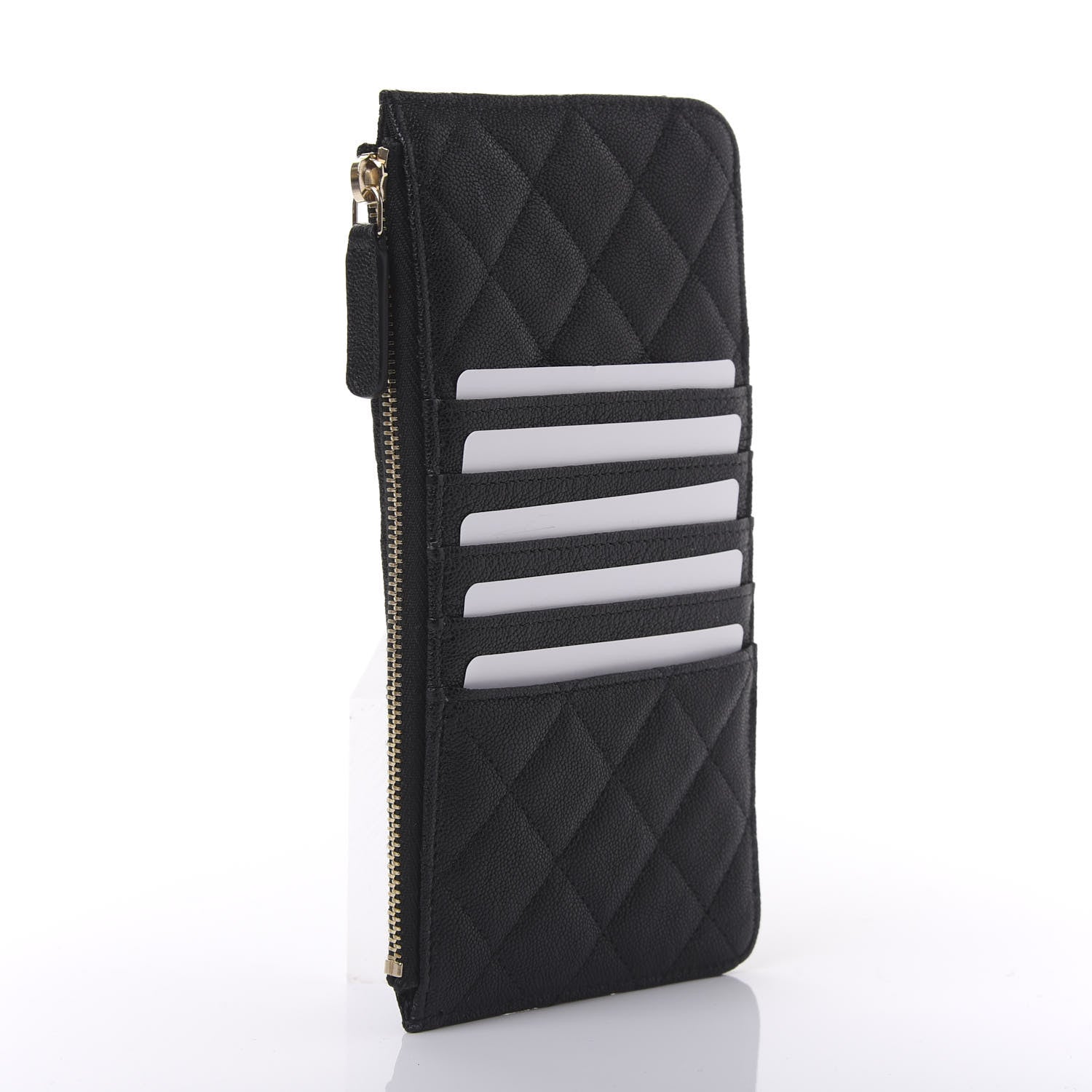 Chanel Caviar Quilted Boy Flat Wallet Pouch Black 3 of 11