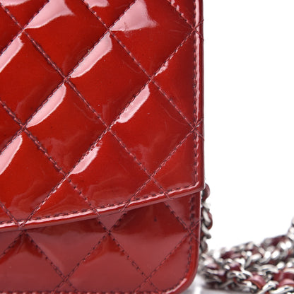 Chanel Patent Quilted Brilliant Wallet On Chain WOC Red 17 of 20