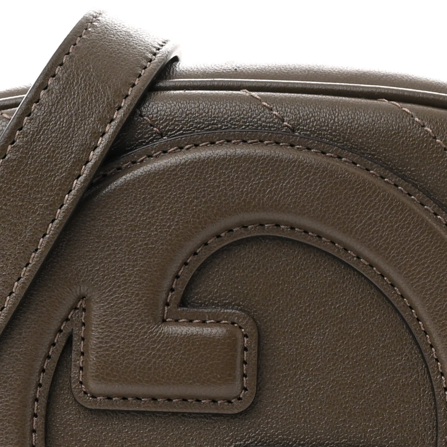 Sakai Be Green Calfskin Diagonal Stitched Mini Blondie Shoulder Bag Craclet Brown