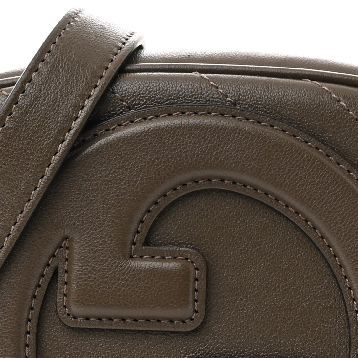 Gucci Sakai Be Green Calfskin Diagonal Stitched Mini Blondie Shoulder Bag Craclet Brown 8 of 10