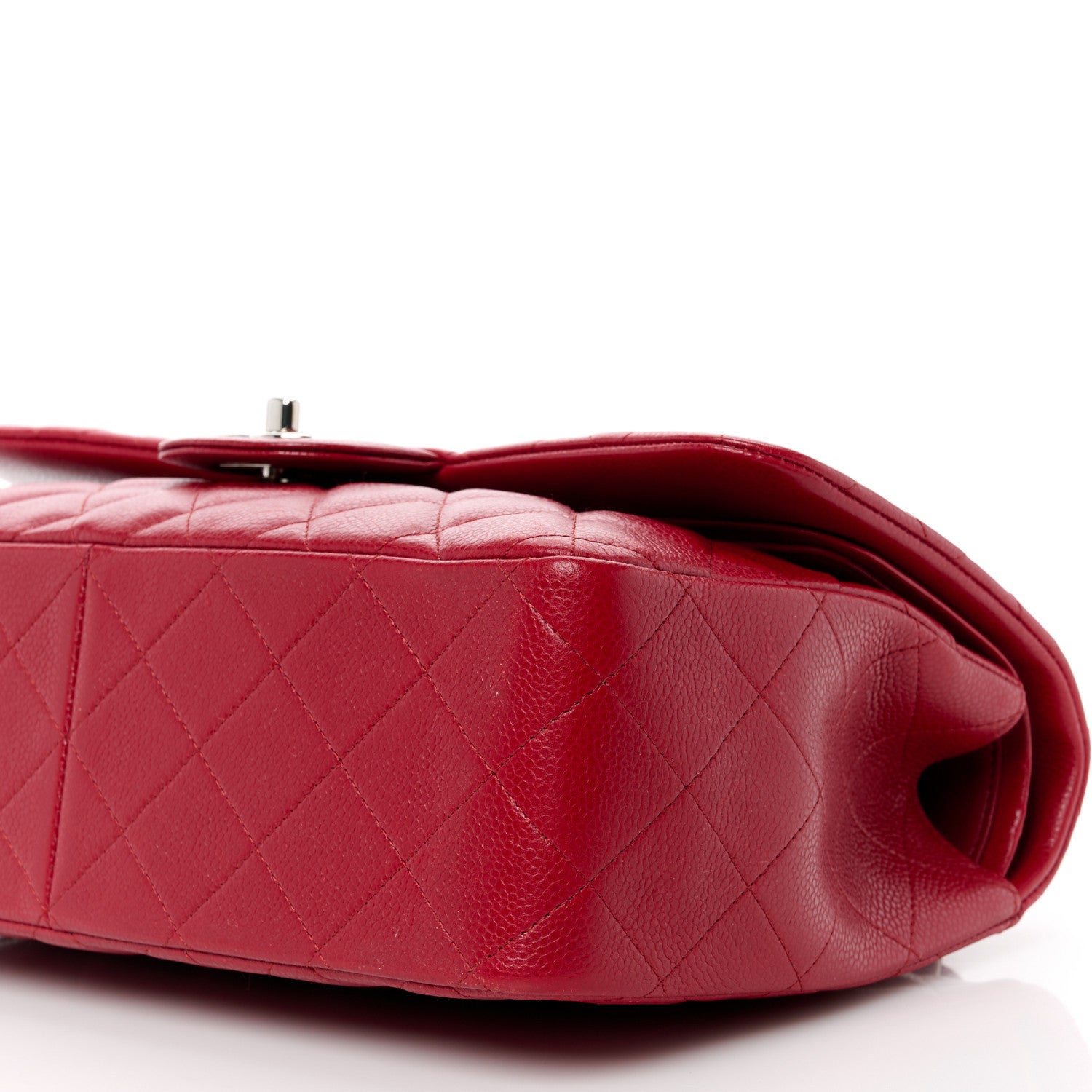 Chanel Caviar Quilted Jumbo Double Flap Red 11 of 15