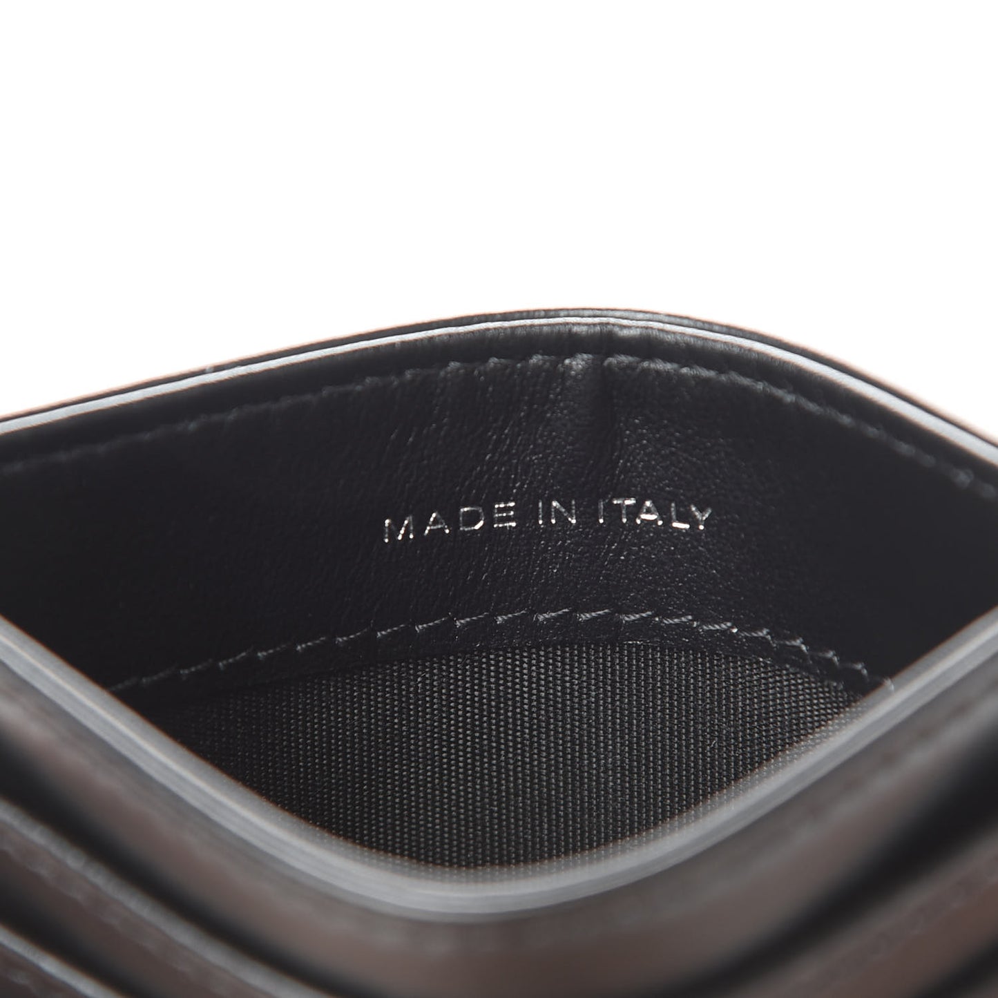 Lambskin Quilted Card Holder Black
