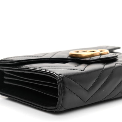 Gucci Calfskin Matelasse GG Marmont Chain Wallet Black 8 of 9