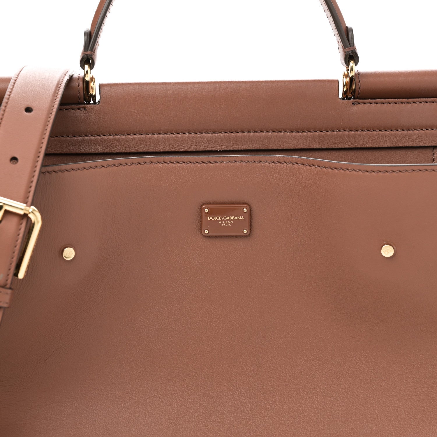 Dolce & Gabbana DOLCE GABBANA Vitello Morbido Large Sicily 62 Bag Brown 7 of 9