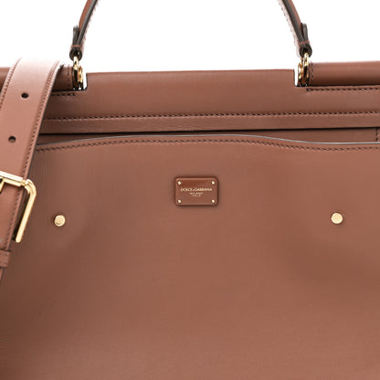 Dolce & Gabbana DOLCE GABBANA Vitello Morbido Large Sicily 62 Bag Brown 7 of 9