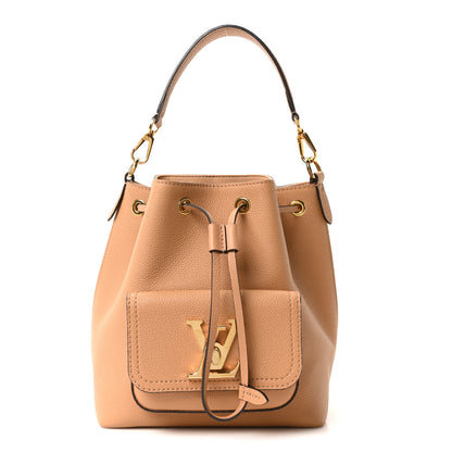 Louis Vuitton Calfskin Lockme Bucket MM Arizona Beige 1 of 10