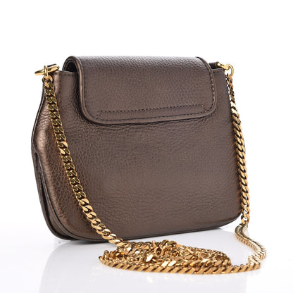Gucci Metallic Pebbled Calfskin Small 1973 Chain Shoulder Bag Winter Leaf 3 of 7