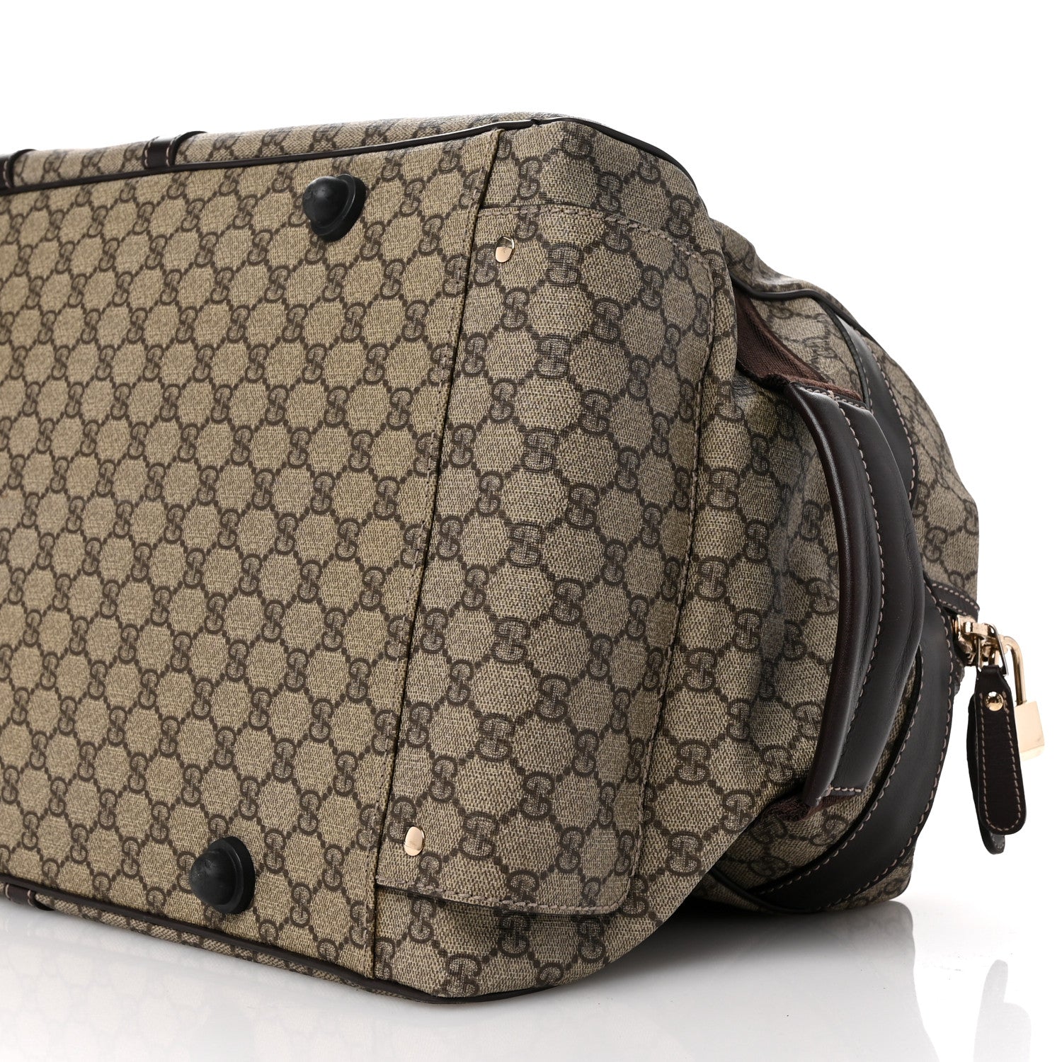Gucci GG Plus Monogram Large Carry On Duffle Trolley Brown 9 of 9