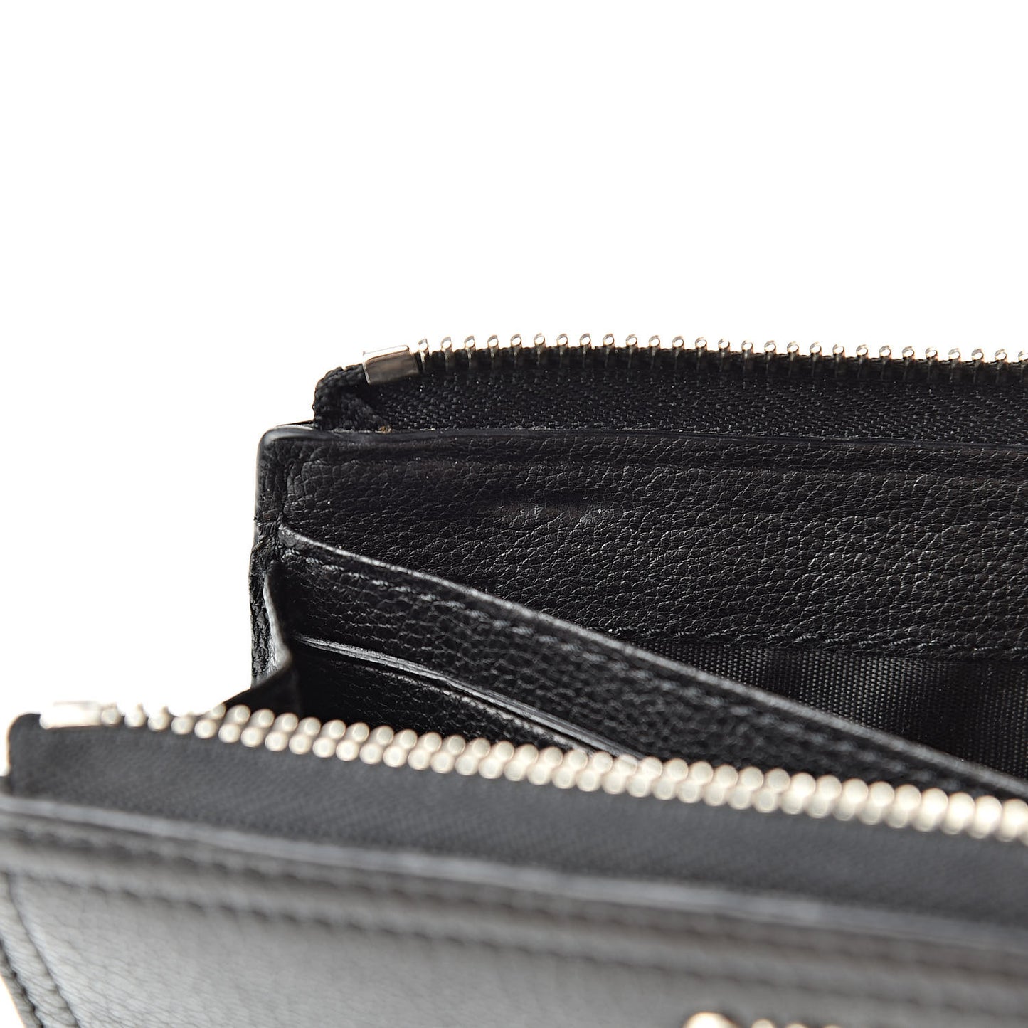 Sugar Goatskin Pandora Half Zip Long Wallet Black