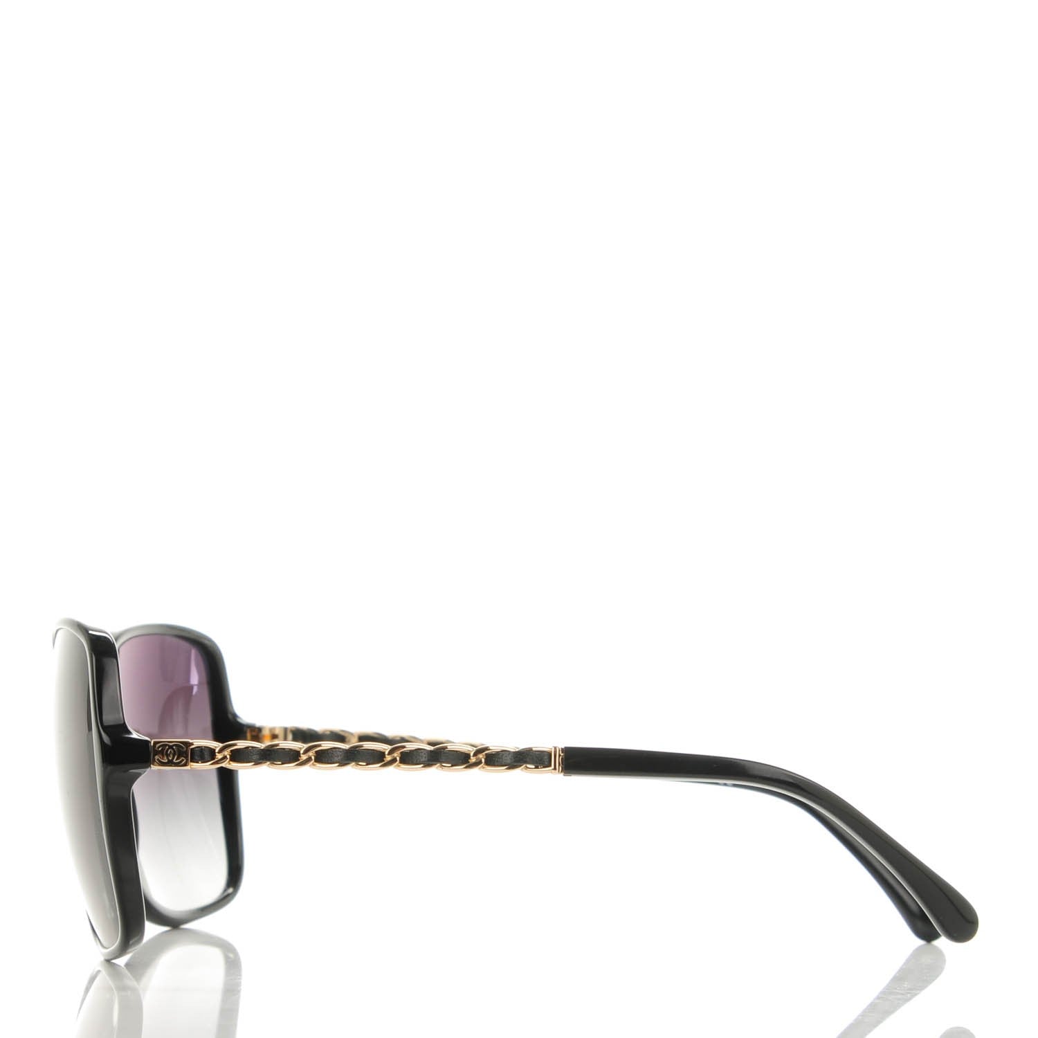 Chanel Lambskin Square Chain Sunglasses 5210-Q Black 2 of 7
