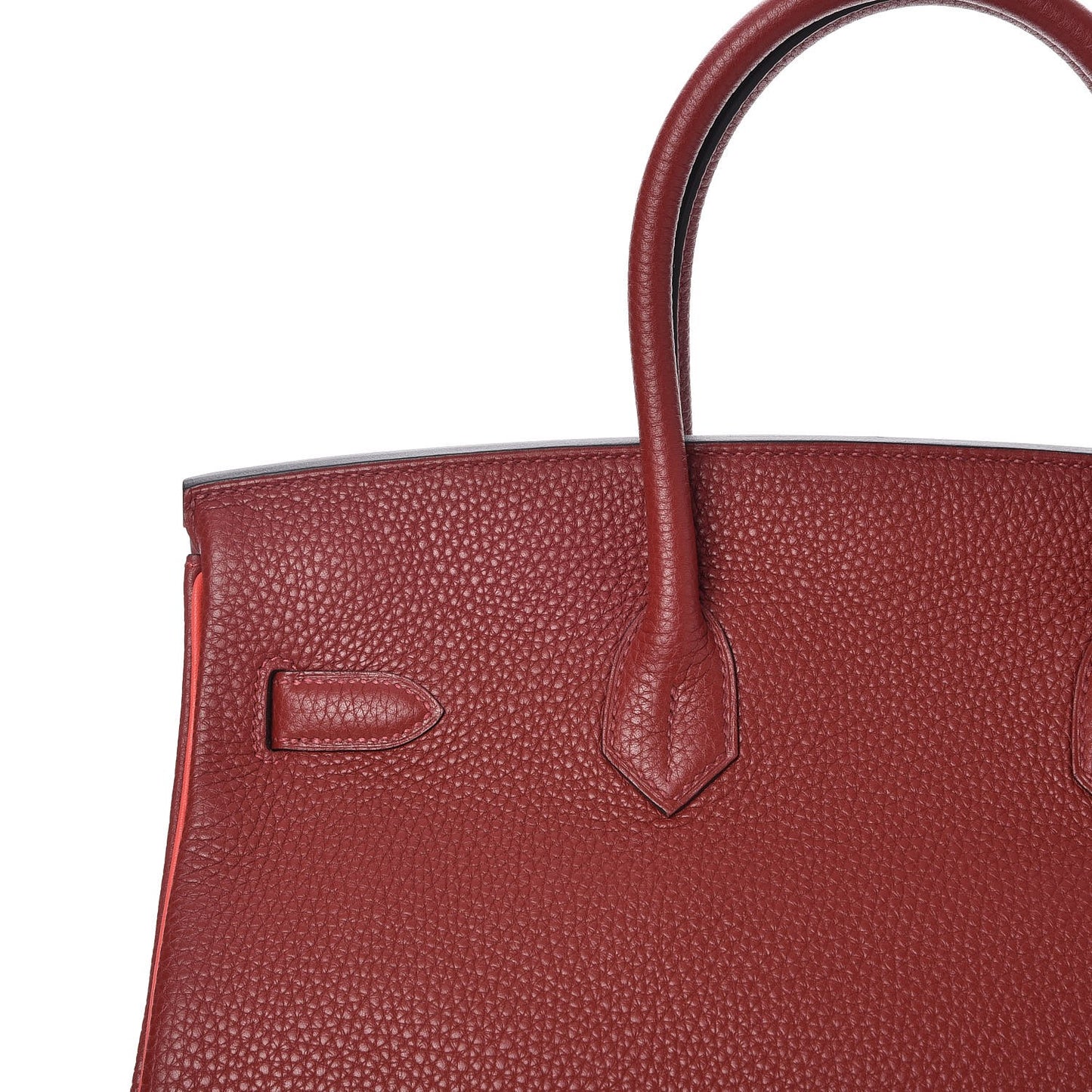 Togo Horseshoe Bi-Color Birkin 35 Rouge H Bougainvillea