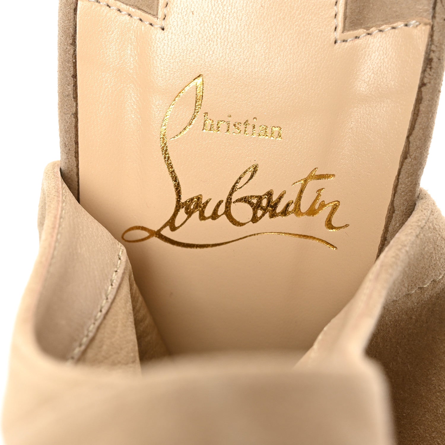 Christian Louboutin Suede Mistinguetre 100 Boots 39.5 Beige 6 of 7