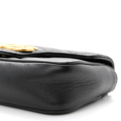 Gucci Calfskin Matelasse Super Mini GG Marmont Shoulder Bag Black 11 of 14