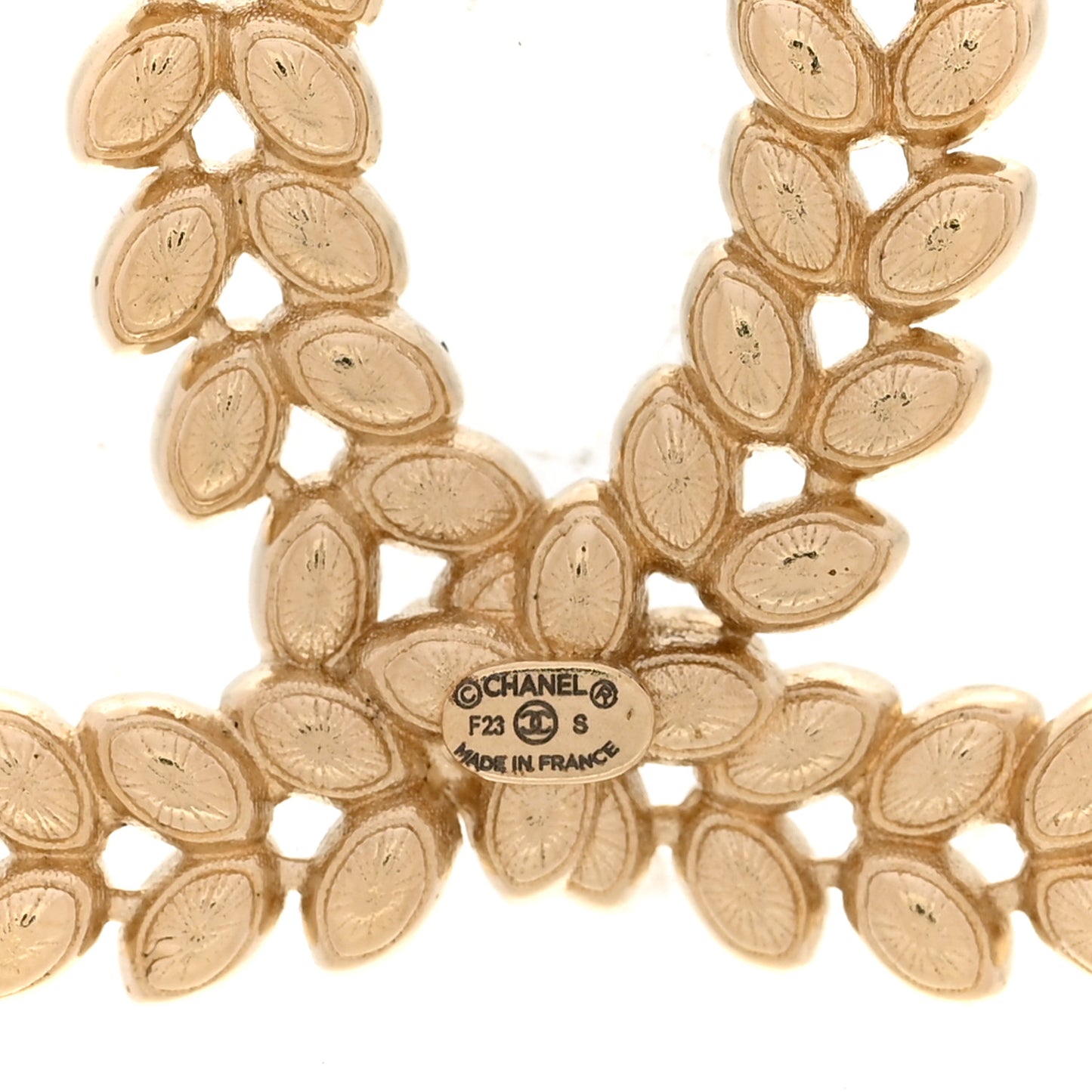 Crystal Sparkling Wheat CC Brooch Gold