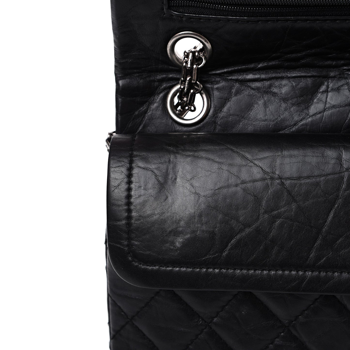 Aged Calfskin Quilted 2.55 Reissue 226 Flap Black