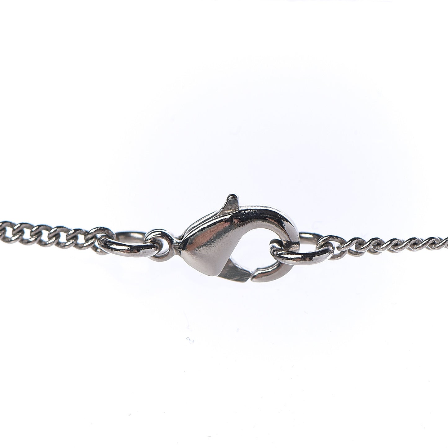 Baguette Crystal Large CC Necklace Silver
