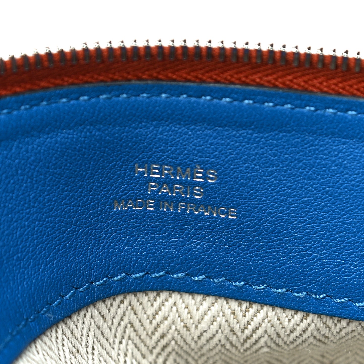 Lambskin Swift Tohubohu Pouch MM Cornaline Bleu Zellige