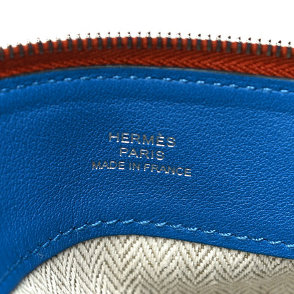 Hermes Lambskin Swift Tohubohu Pouch MM Cornaline Bleu Zellige 6 of 13