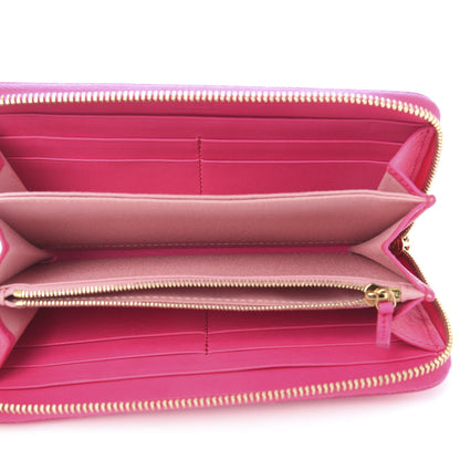 Fendi Vitello Flamingo Tube Zip Around Long Wallet Fuchsia 7 of 11