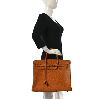 Hermes Ostrich Birkin 40 Gold 2 of 13