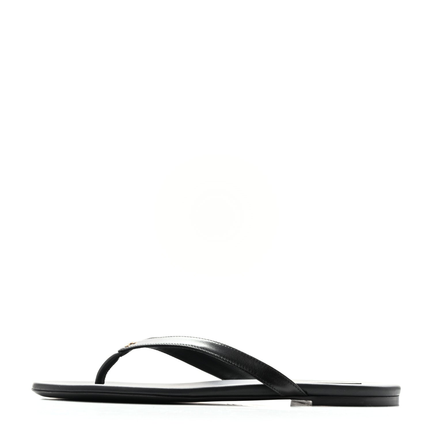 Chanel Shiny Lambskin Crystal CC Thong Sandals 40 Black 1 of 11