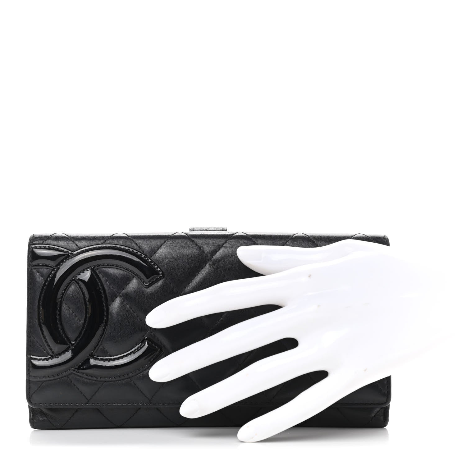 Chanel Calfskin Quilted Cambon Long Double Wallet Black 2 of 13