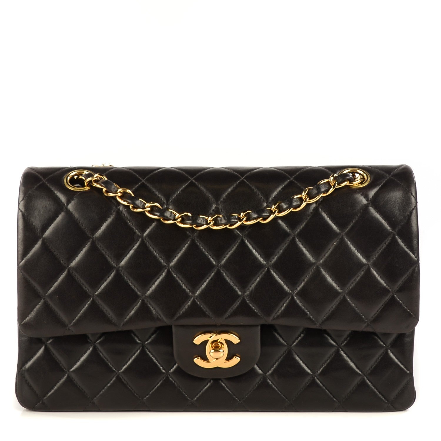 Chanel Lambskin Quilted Medium Double Flap Black 1 of 10