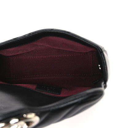 Gucci Lambskin Matelasse Mini GG Marmont Shoulder Bag Black 5 of 10