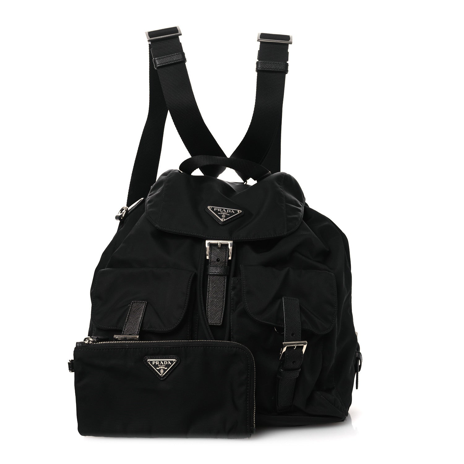 Prada Tessuto Nylon Saffiano Medium Backpack Black 3 of 13