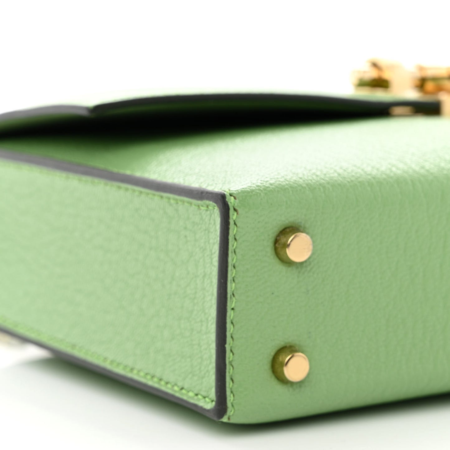 Chevre Mysore Mini Verrou Chaine Bag Vert Criquet