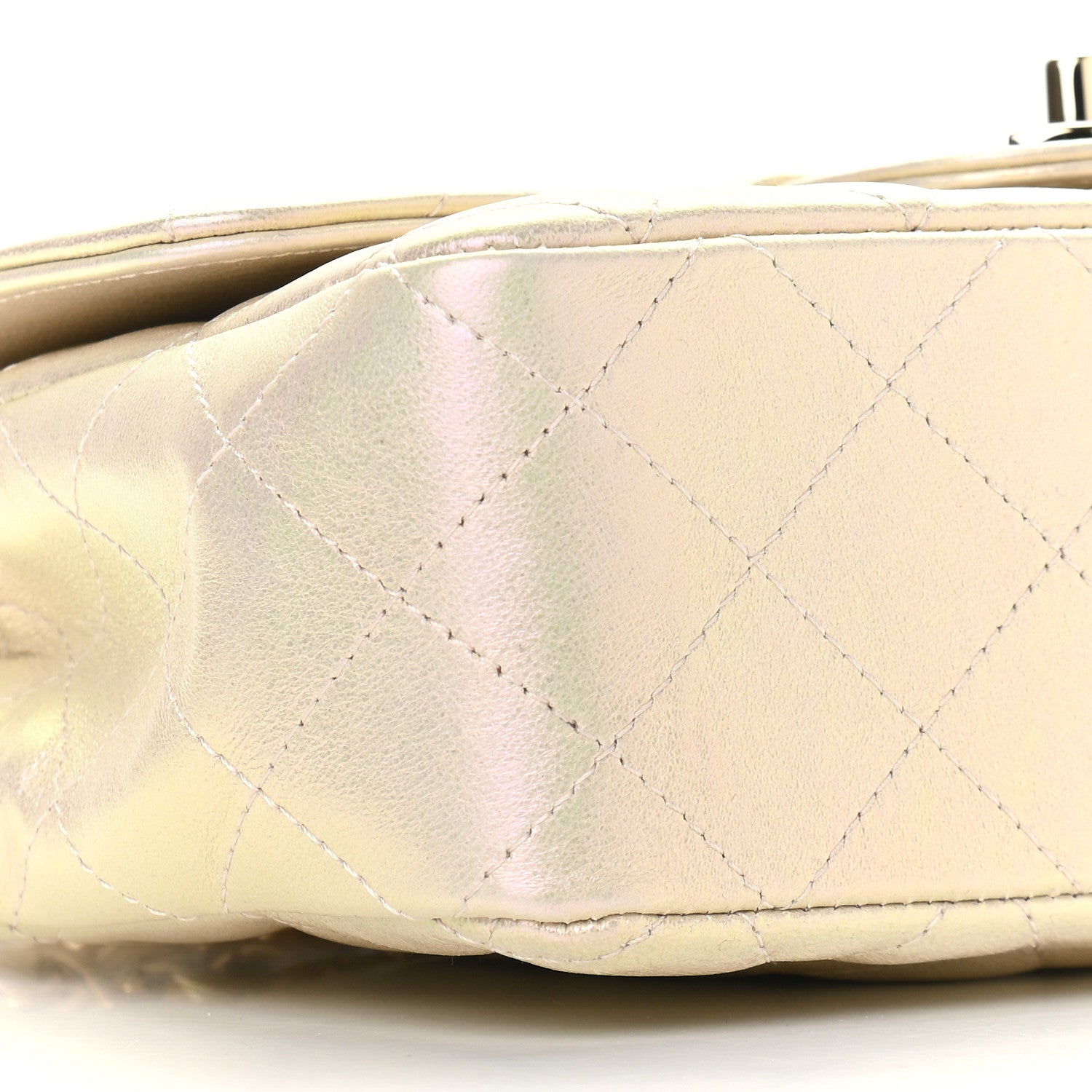 Chanel Iridescent Lambskin Quilted Mini Rectangular Flap Ivory 8 of 9