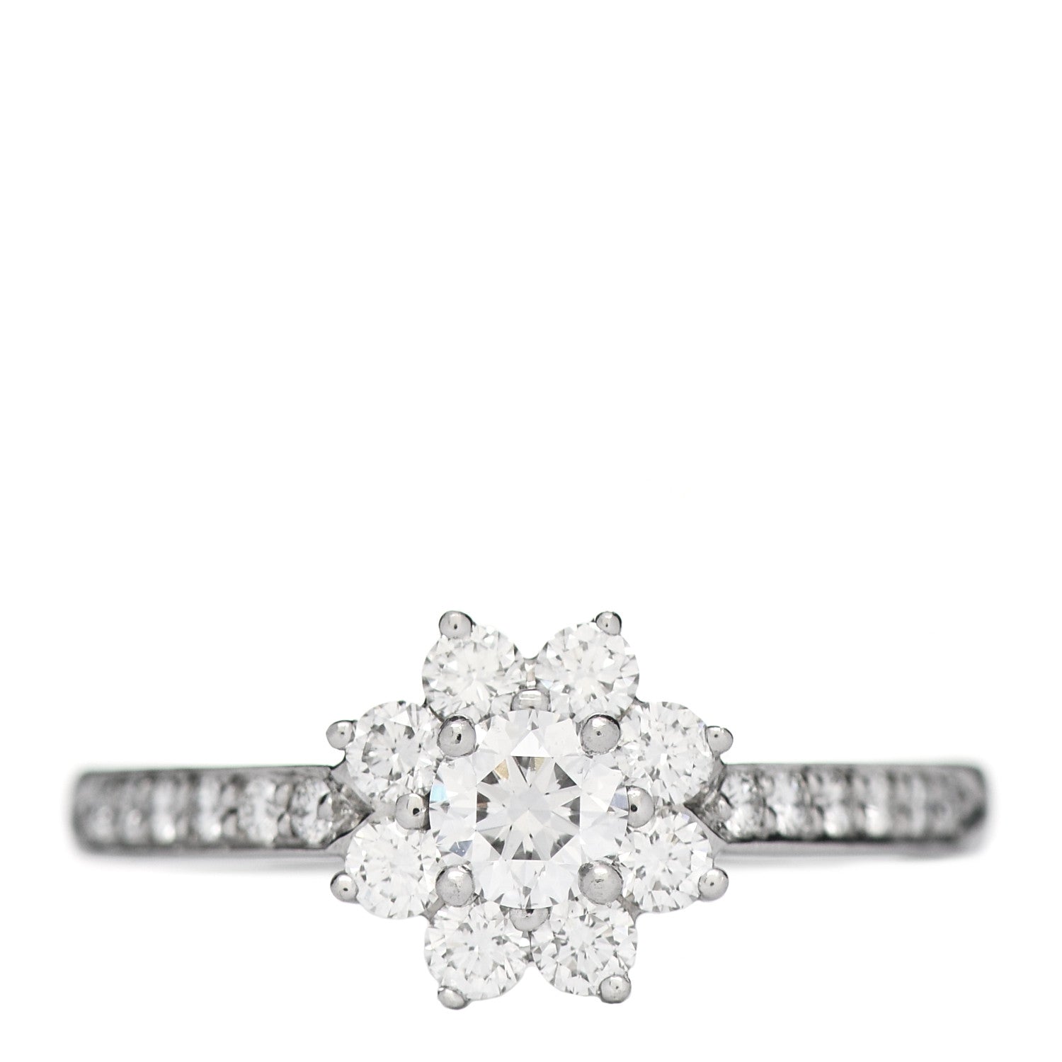 Tiffany Platinum Diamond Flower Ring 48 4.5 1 of 5