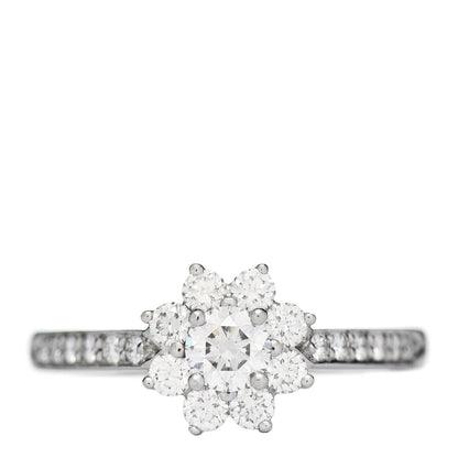 Tiffany Platinum Diamond Flower Ring 48 4.5 1 of 5