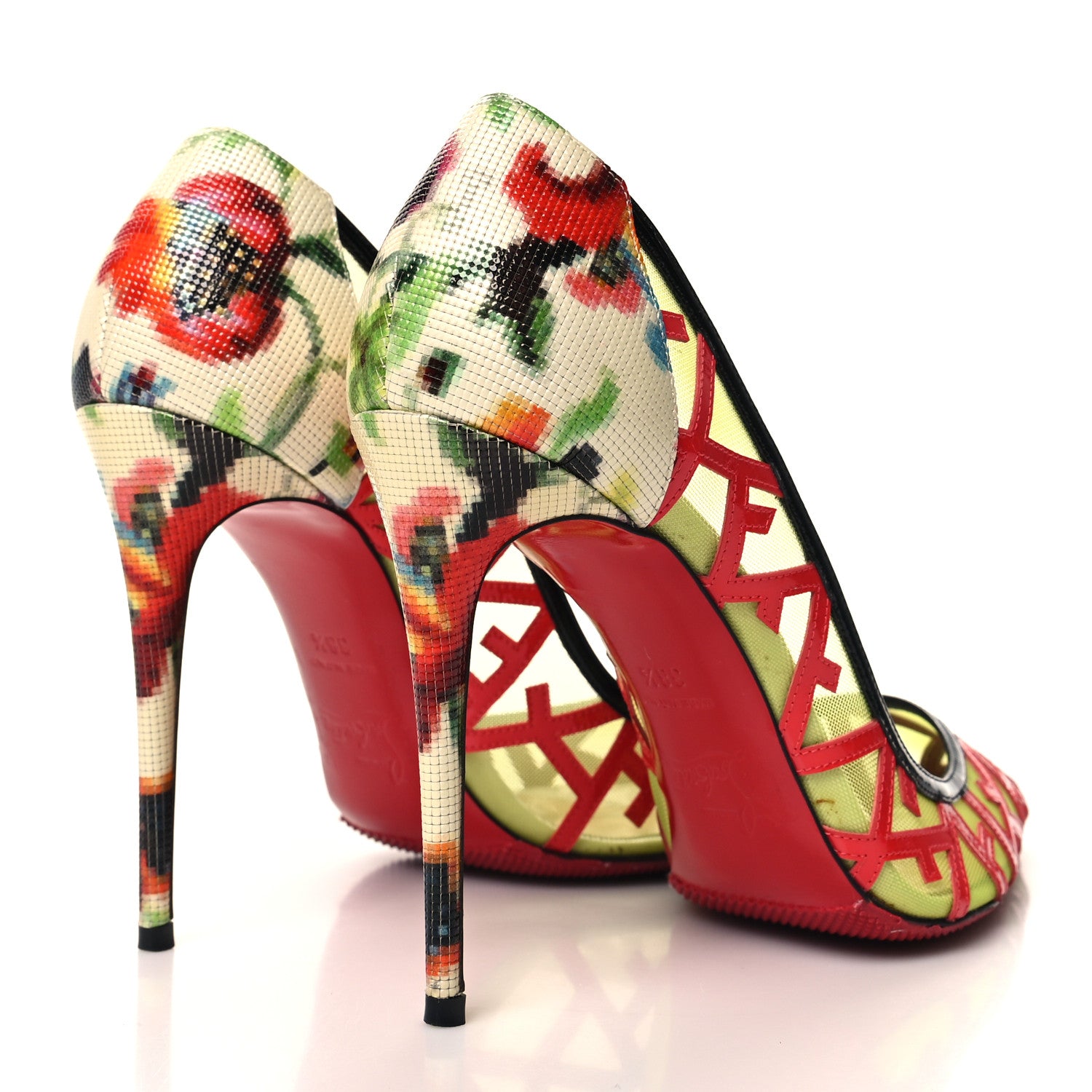 Christian Louboutin Patent Mosaique Rete Tititata 100 Pumps 38.5 Multicolor 4 of 8