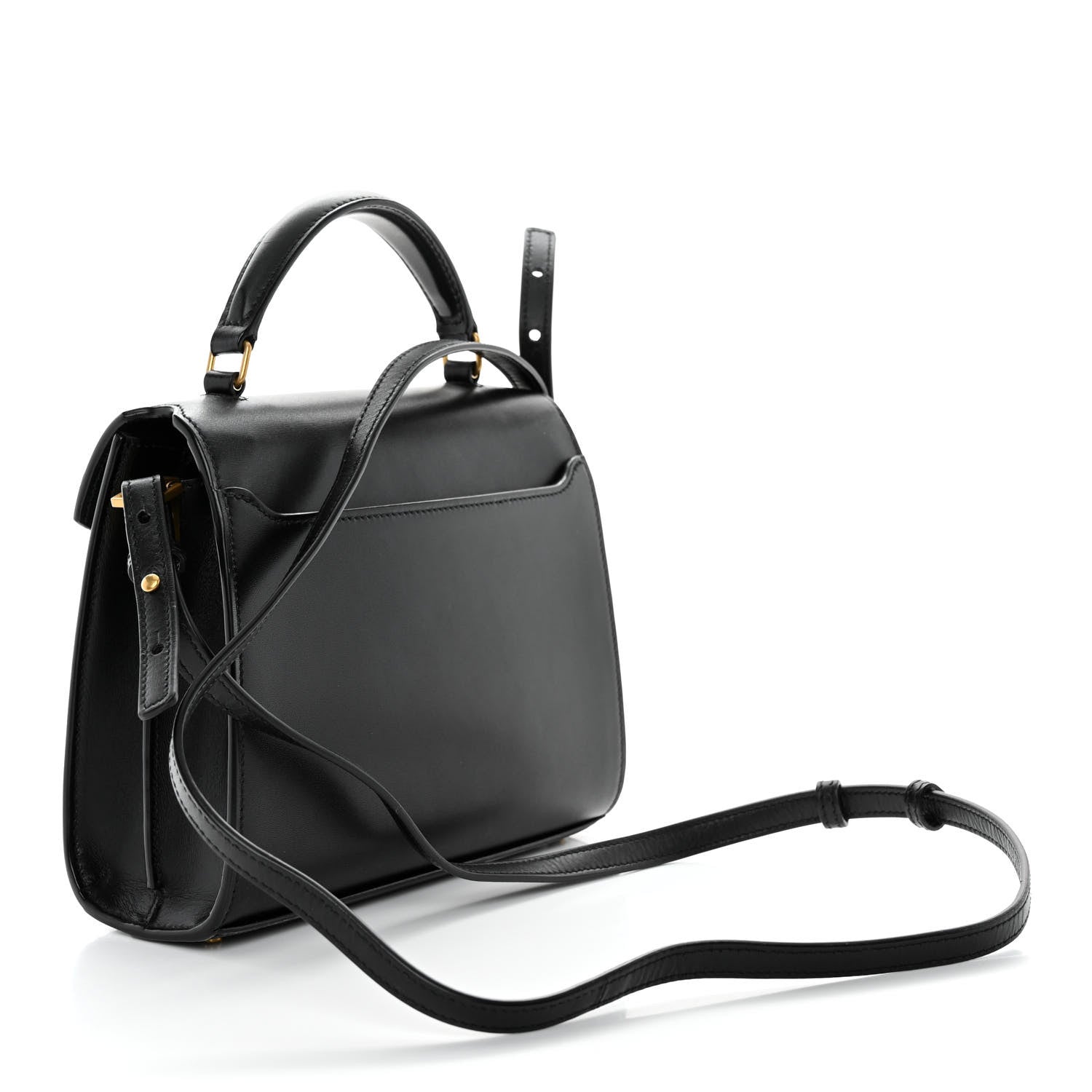 Saint Laurent SAINT LAURENT Calfskin Mini Classic Monogram Cassandra Top Handle Black 3 of 11