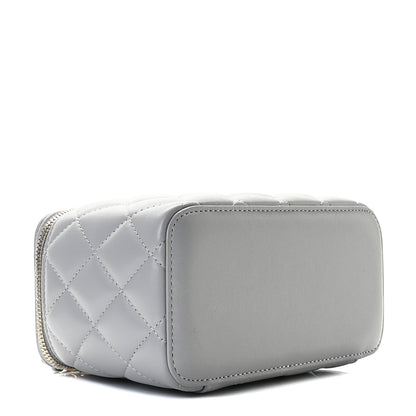 Chanel Lambskin Quilted Small Pearl Crush Vanity Case With Chain Grey 4 of 11