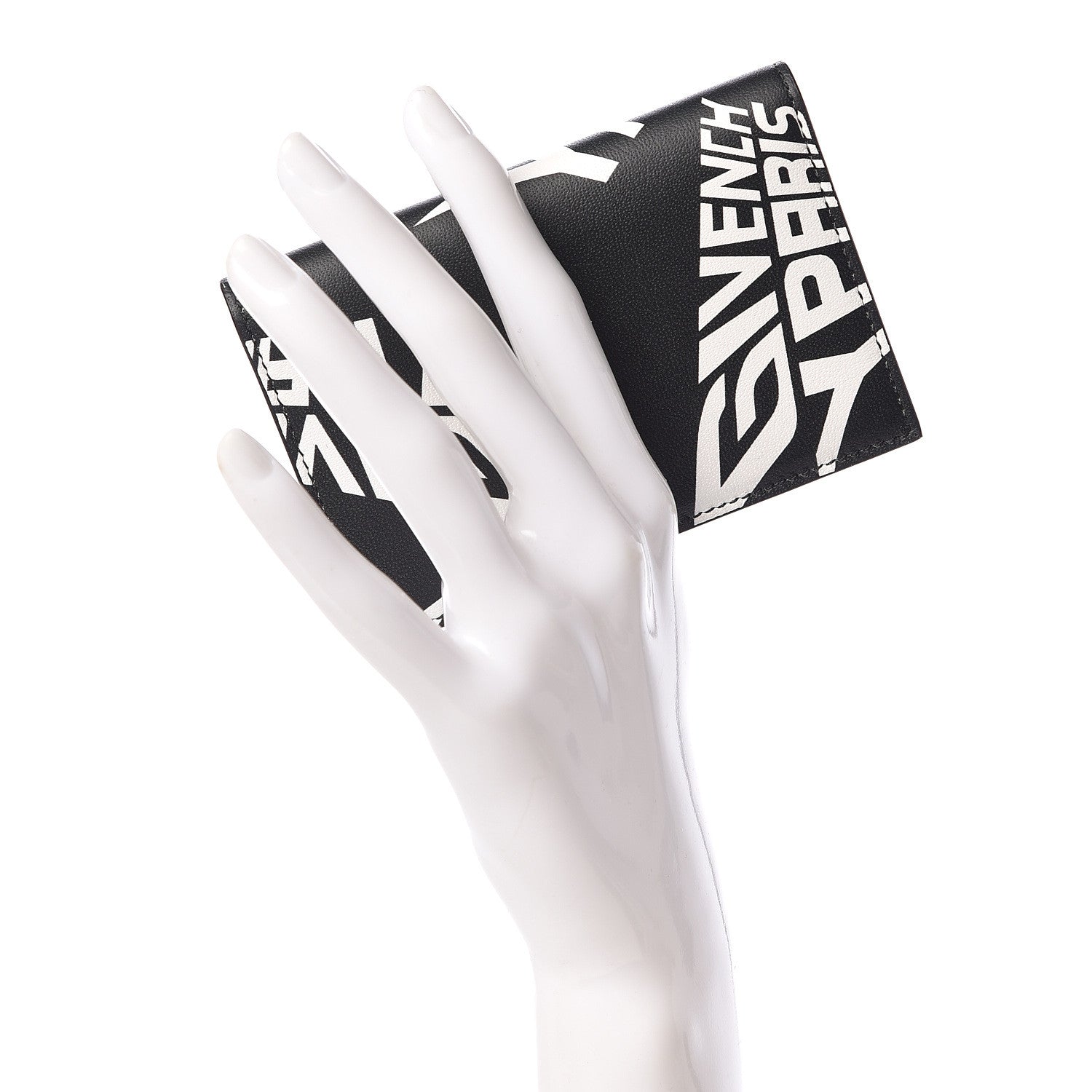 Givenchy Calfskin Logo 3CC Folding Card Holder Black White 2 of 9