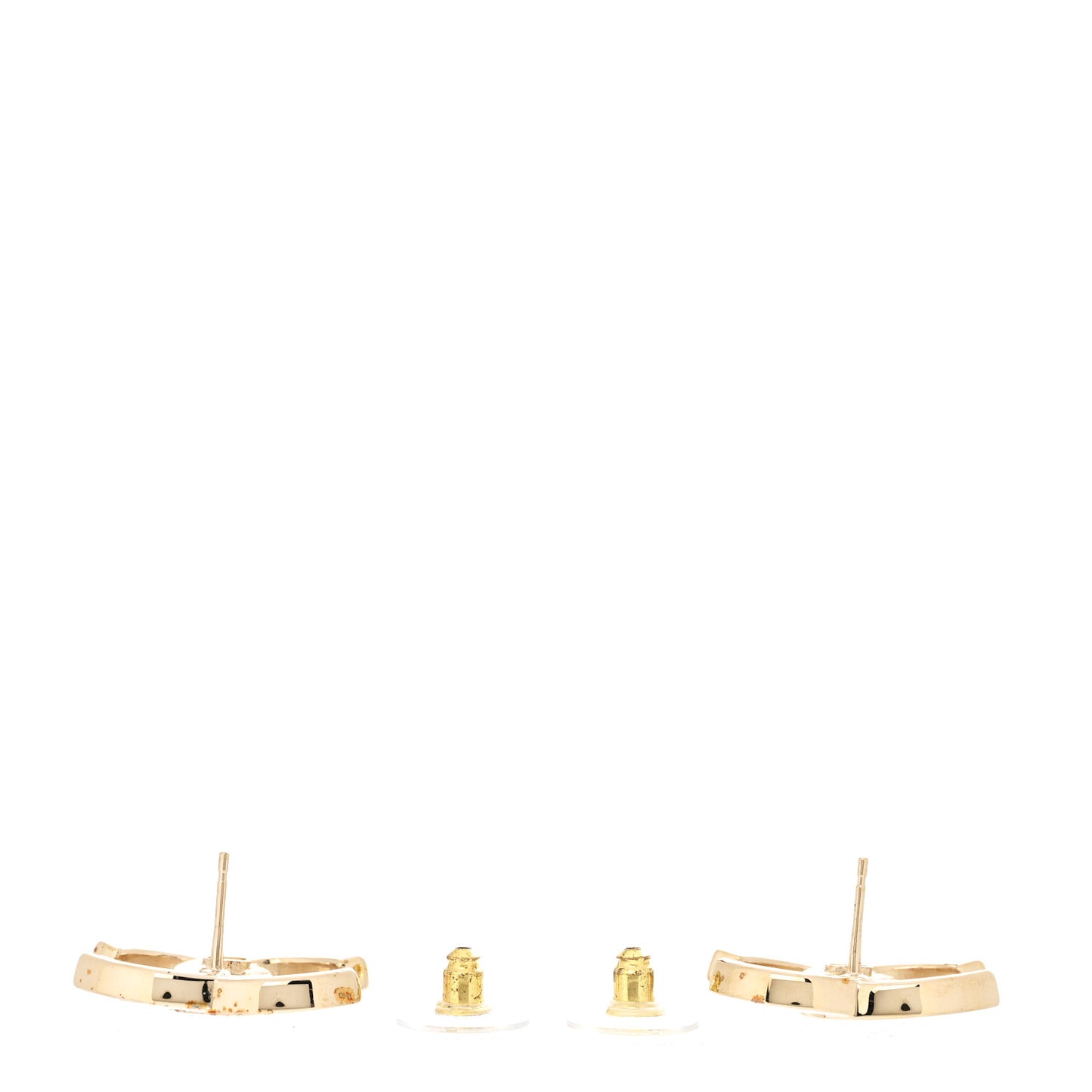 Crystal CC Large Stud Earrings Gold