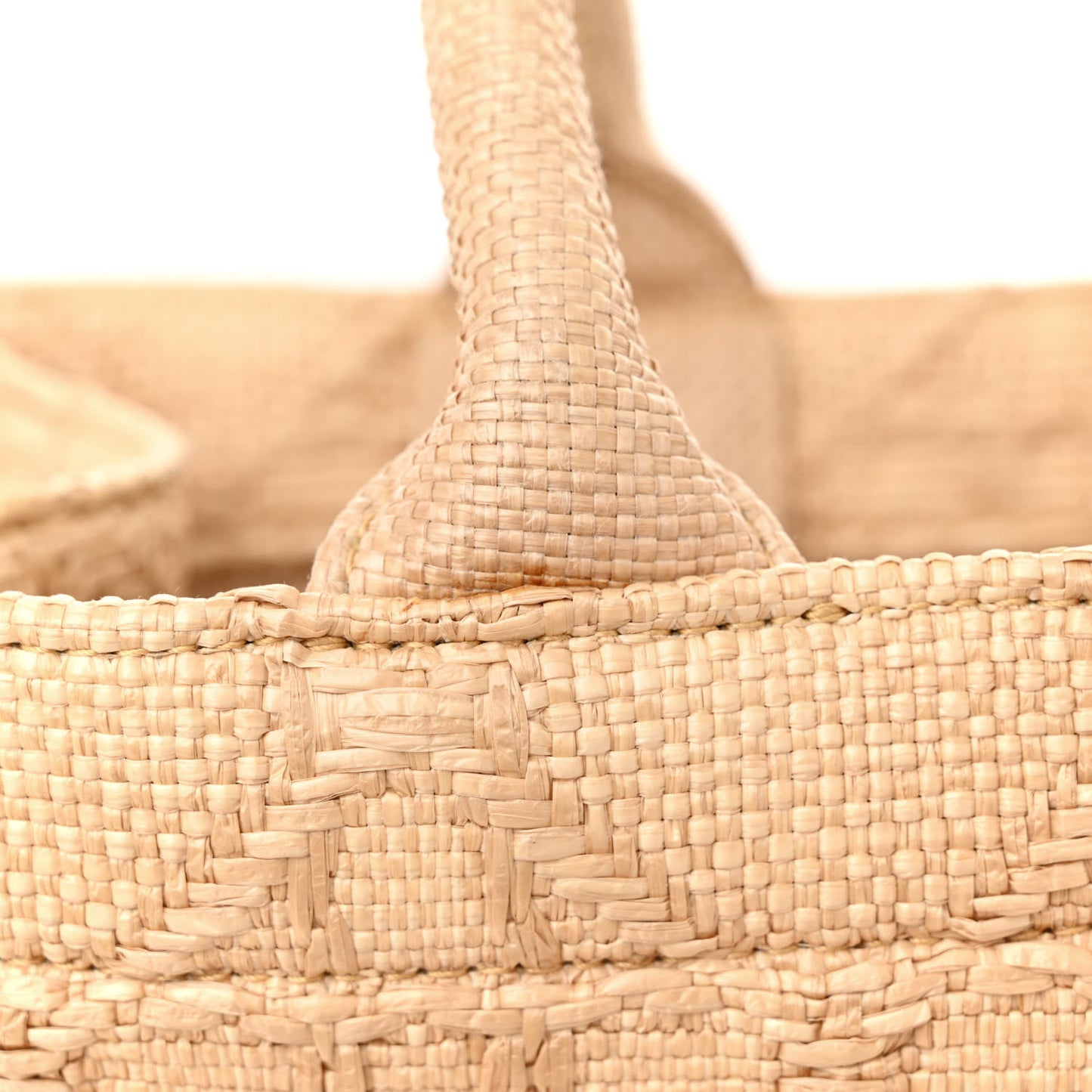 CHRISTIAN DIOR Raffia Cannage Medium Book Tote Natural