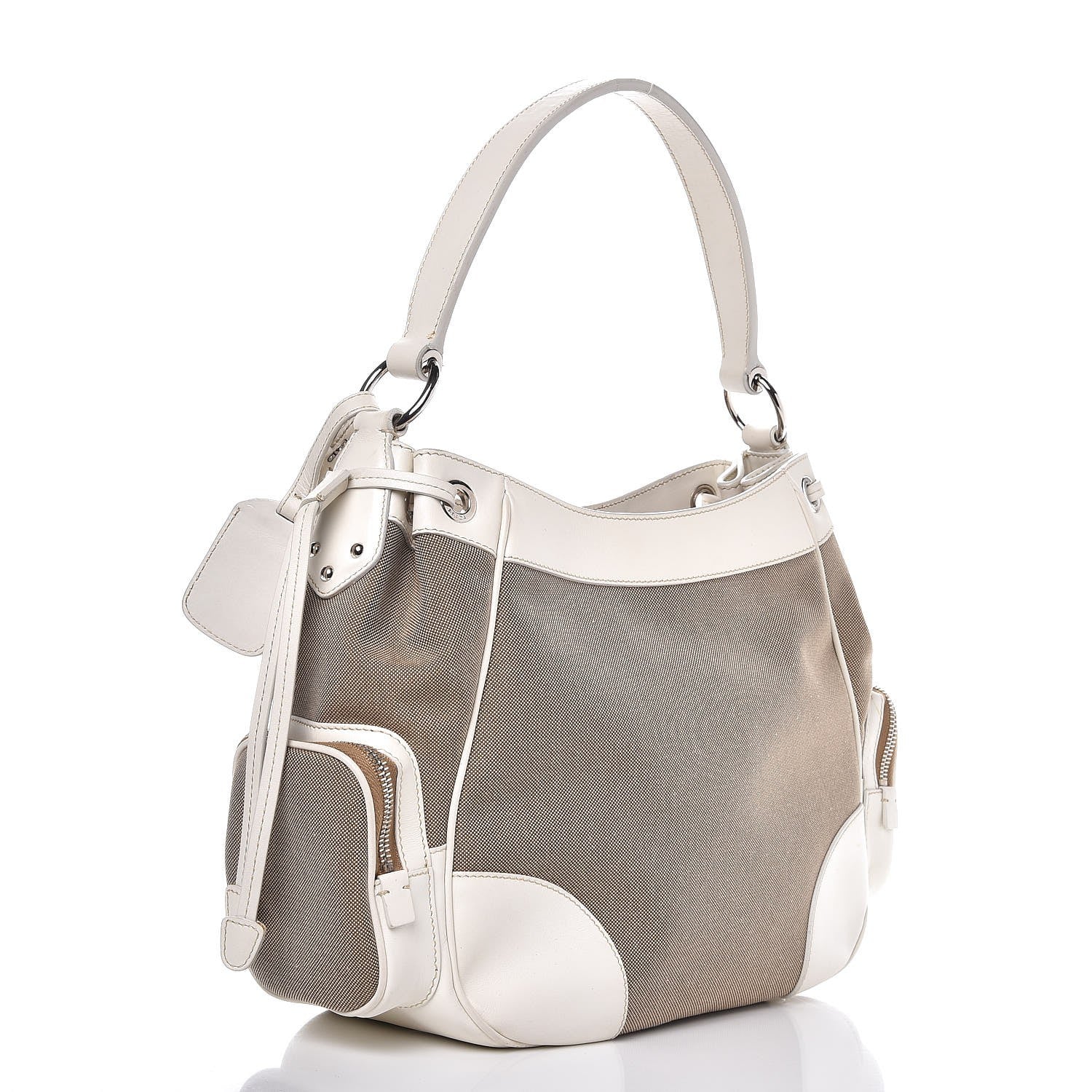 Prada Jacquard Logo Hobo White 3 of 7