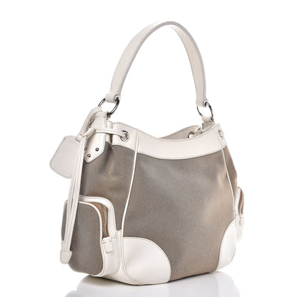 Prada Jacquard Logo Hobo White 3 of 7