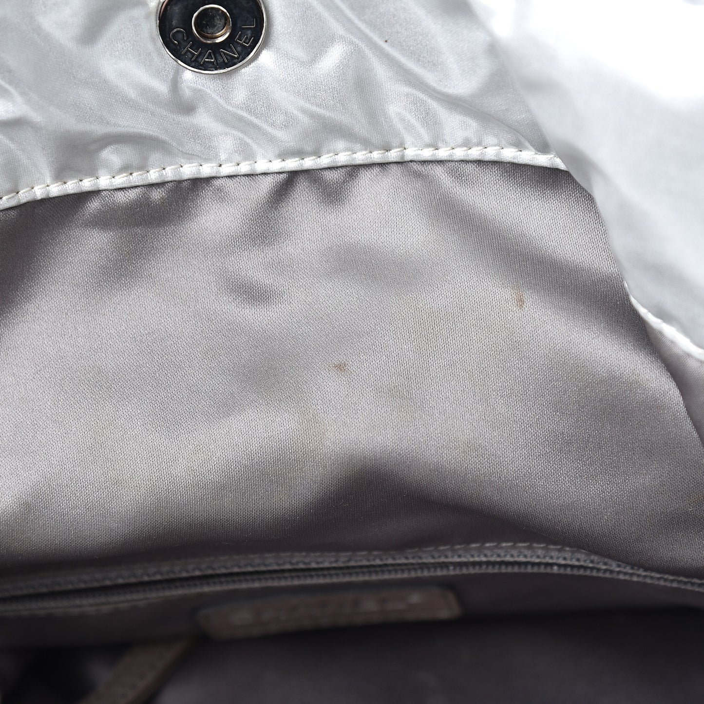 Vinyl Mohair Trimmed CC Bonbons Tote Silver