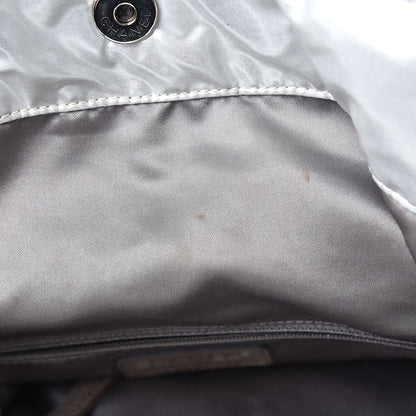 Chanel Vinyl Mohair Trimmed CC Bonbons Tote Silver 9 of 16