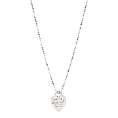 Tiffany Sterling Silver Long Return to Tiffany Heart Pendant Necklace 1 of 5