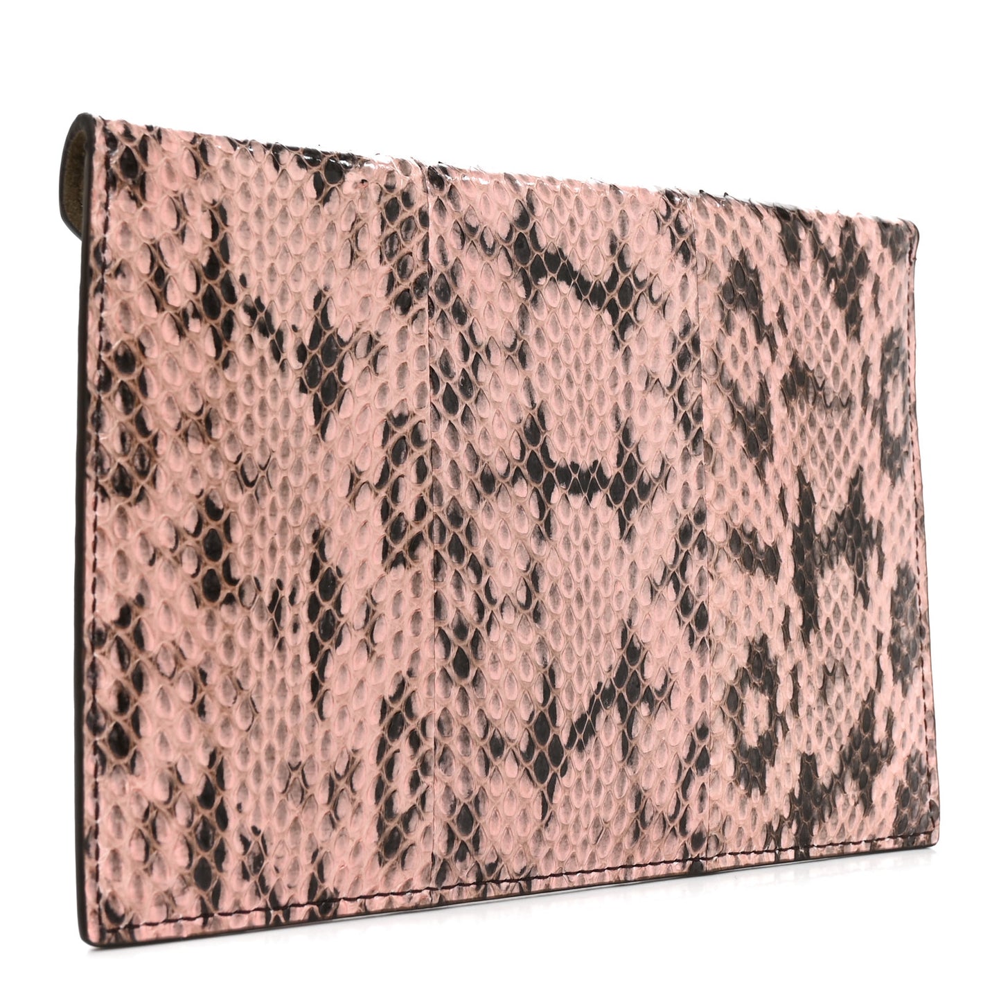 Snakeskin F is Fendi Medium Flat Envelope Pouch Rose Oro