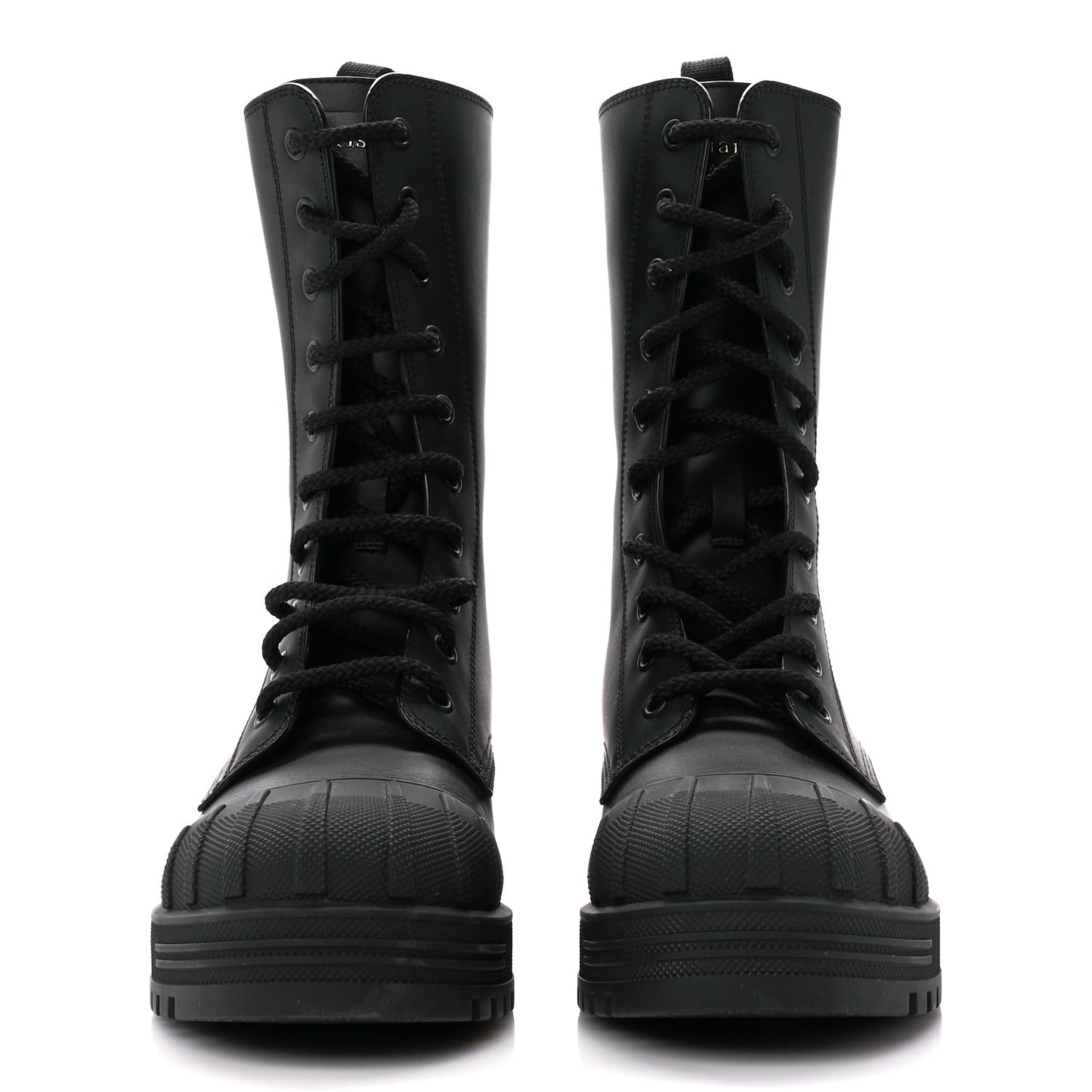 Calfskin Rubber Dioriron Boots 36 Black
